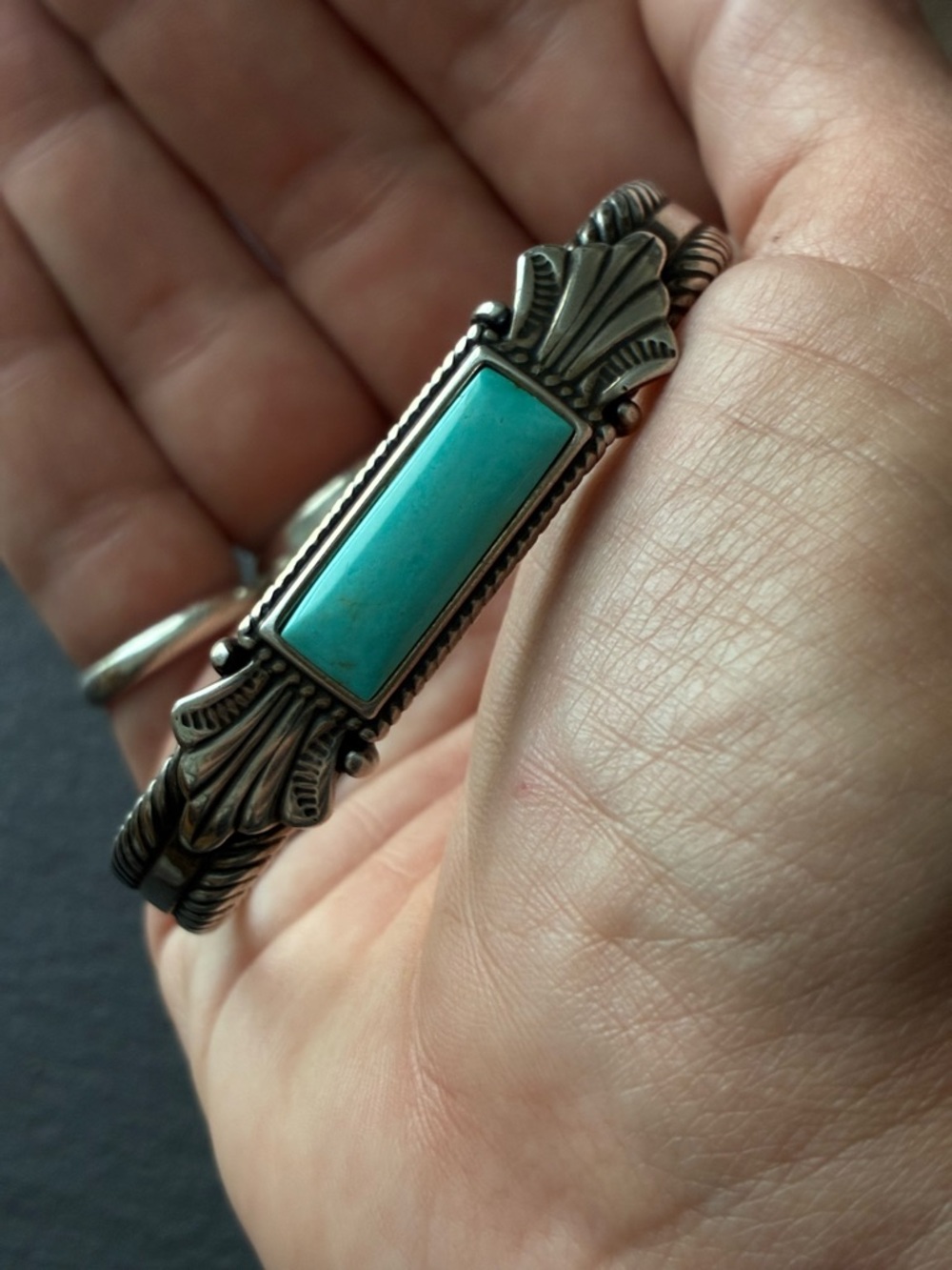 Sterling Silver Turquoise Cuff Bracelet - and Ring Women's Jewelry